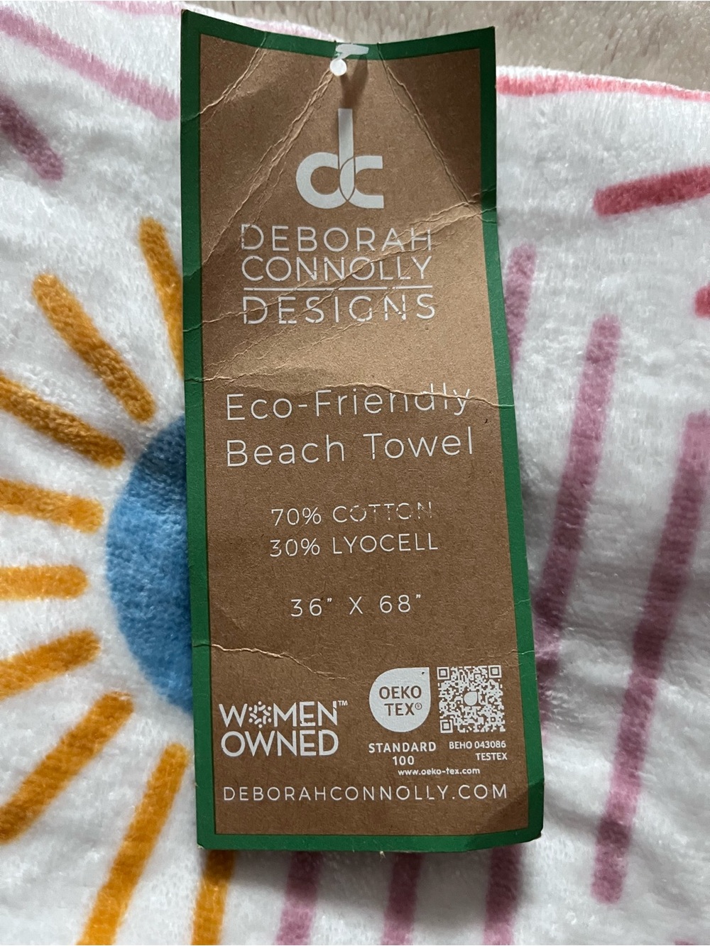 Deborah Connolly Designs Eco-friendly beach towel 36x68
